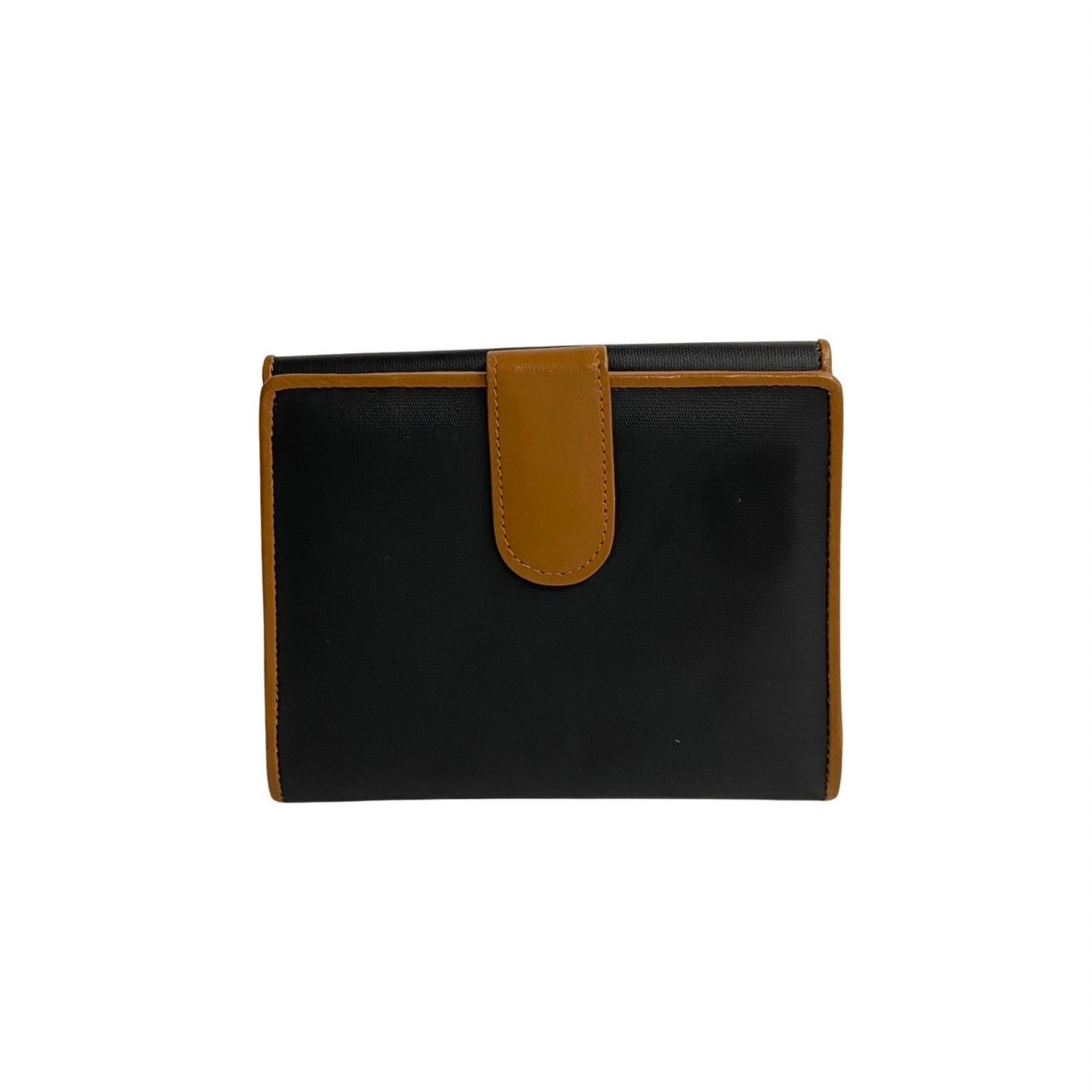 Christian Dior Leather Bifold Wallet Bicolor Black Brown 76579