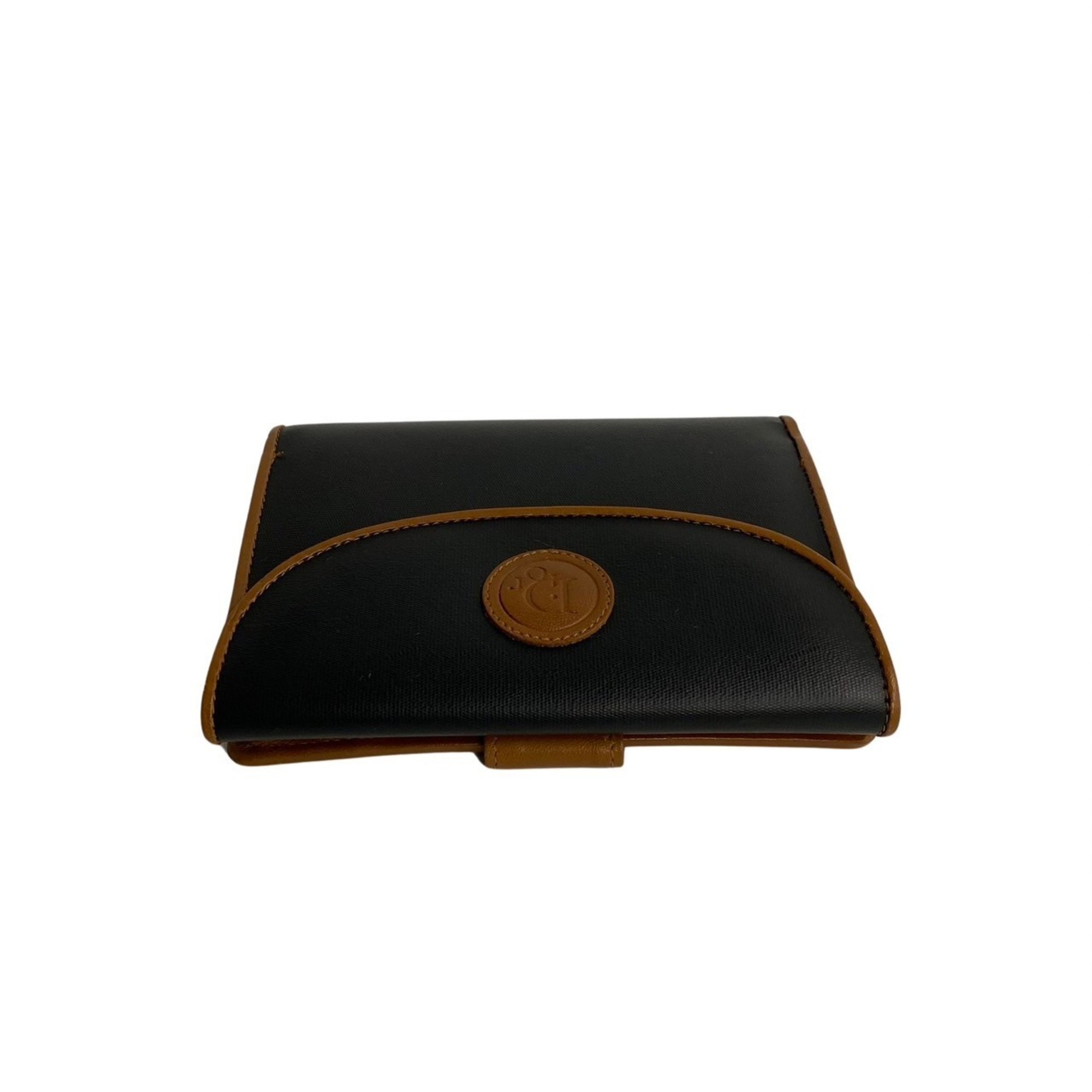 Christian Dior Leather Bifold Wallet Bicolor Black Brown 76579