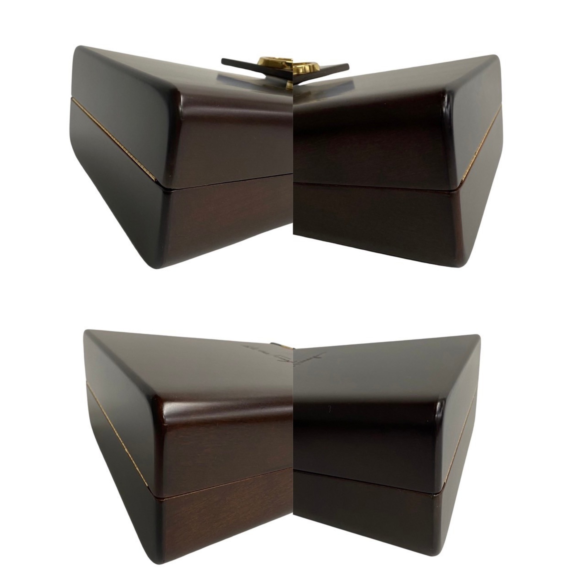 Salvatore Ferragamo Gancini metal fittings wood handbag tote bag brown 29158