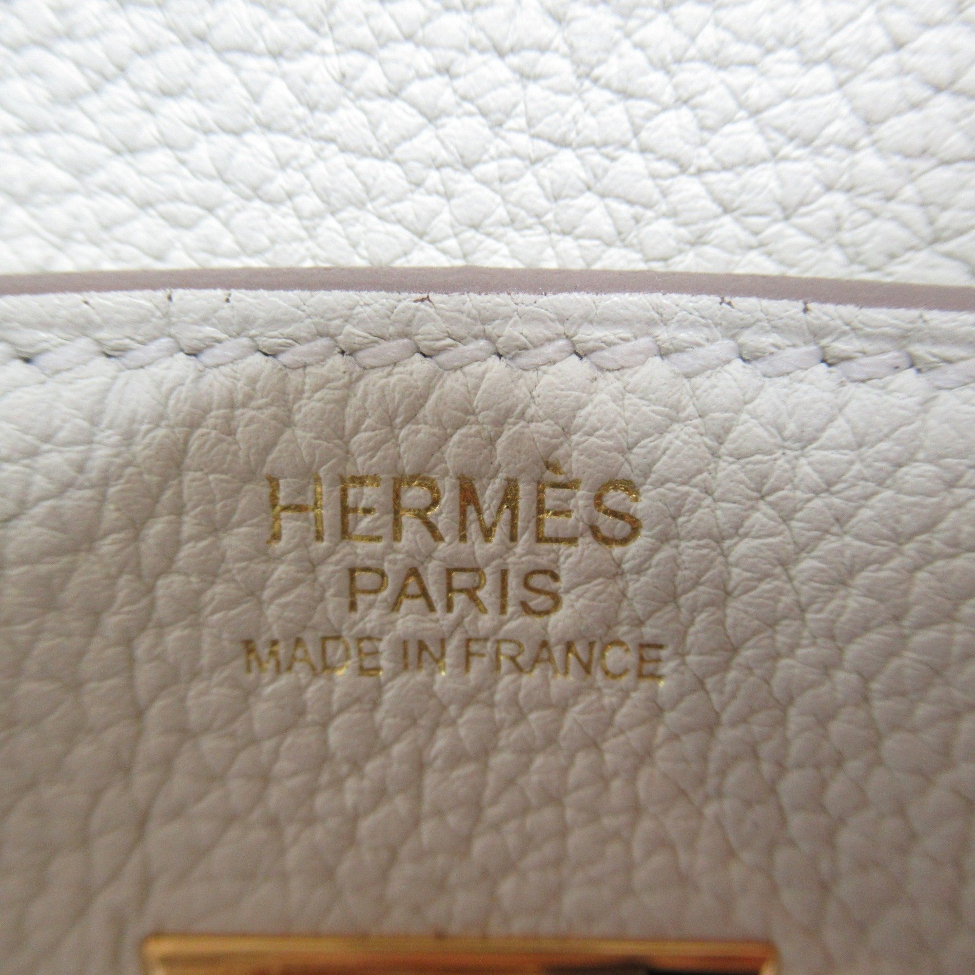 HERMES Birkin 30 handbag White mushroom Togo leather leather