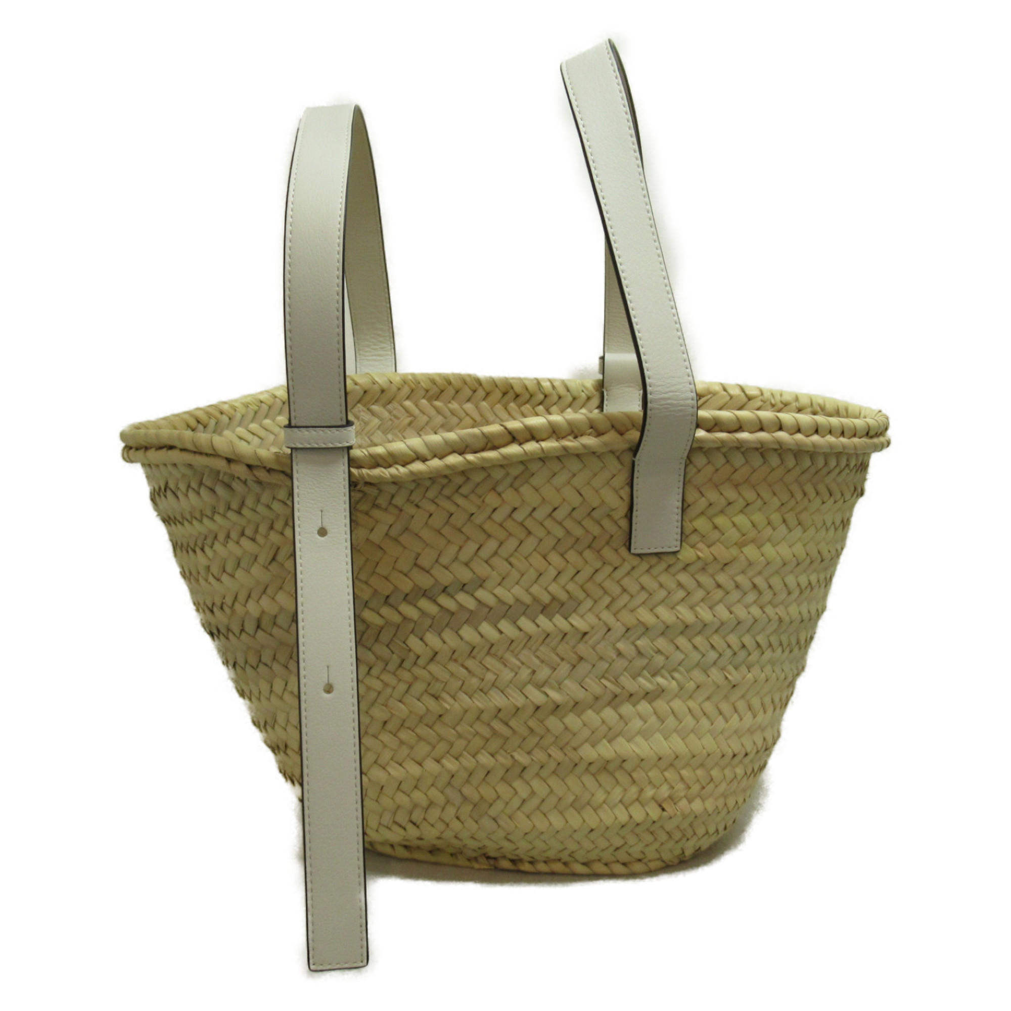 LOEWE Basket Bag Shoulder Bag White Natural Calfskin (cowhide) Palm leaf A223S92X042163