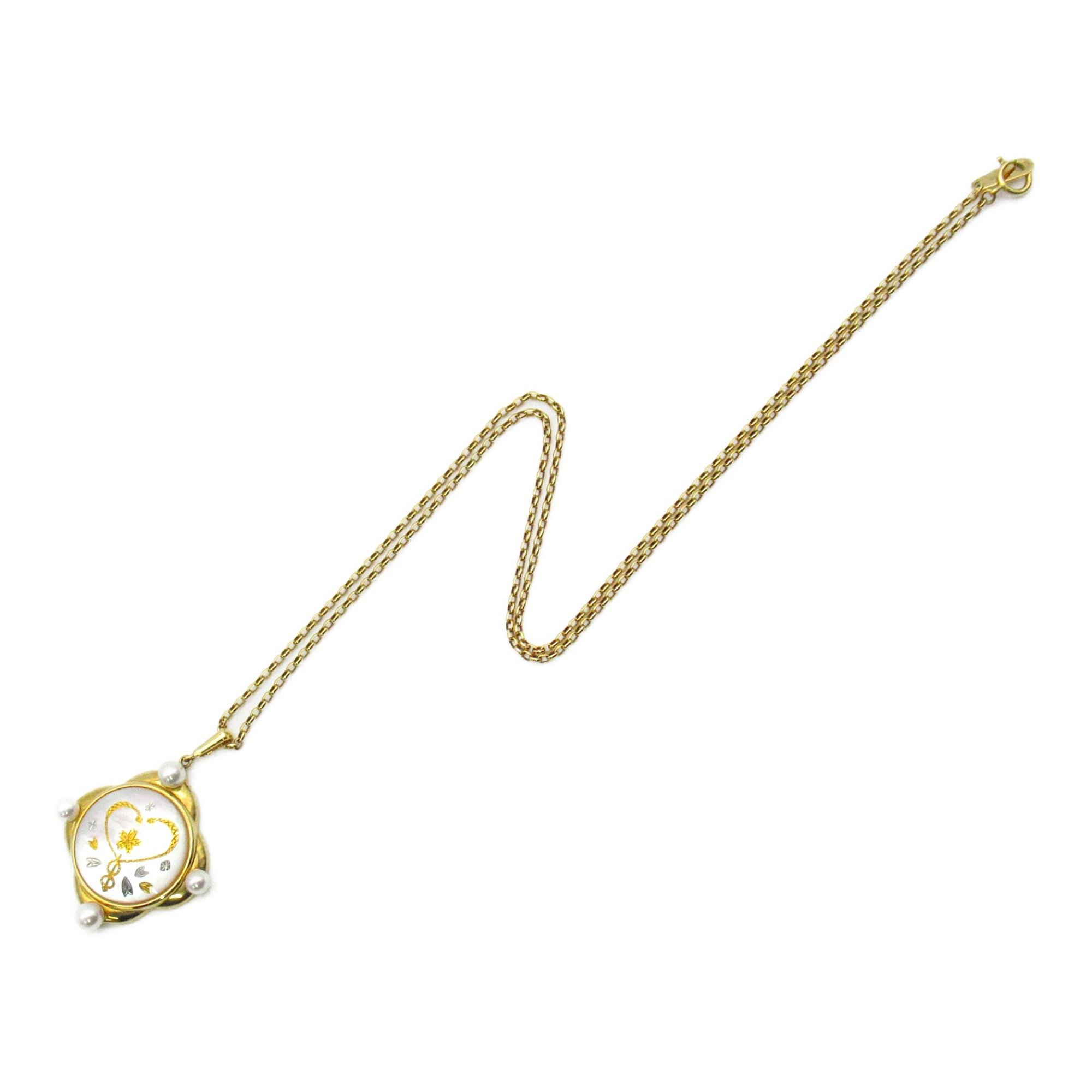 MIKIMOTO Pikuwe Pearl Necklace Necklace White  K18 (Yellow Gold) Pearl White