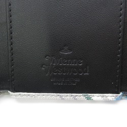 Vivienne Westwood Tri-fold wallet 52010013UL0057O101 White madras check Safiano leather Saffiano print 52010013UL0057O101