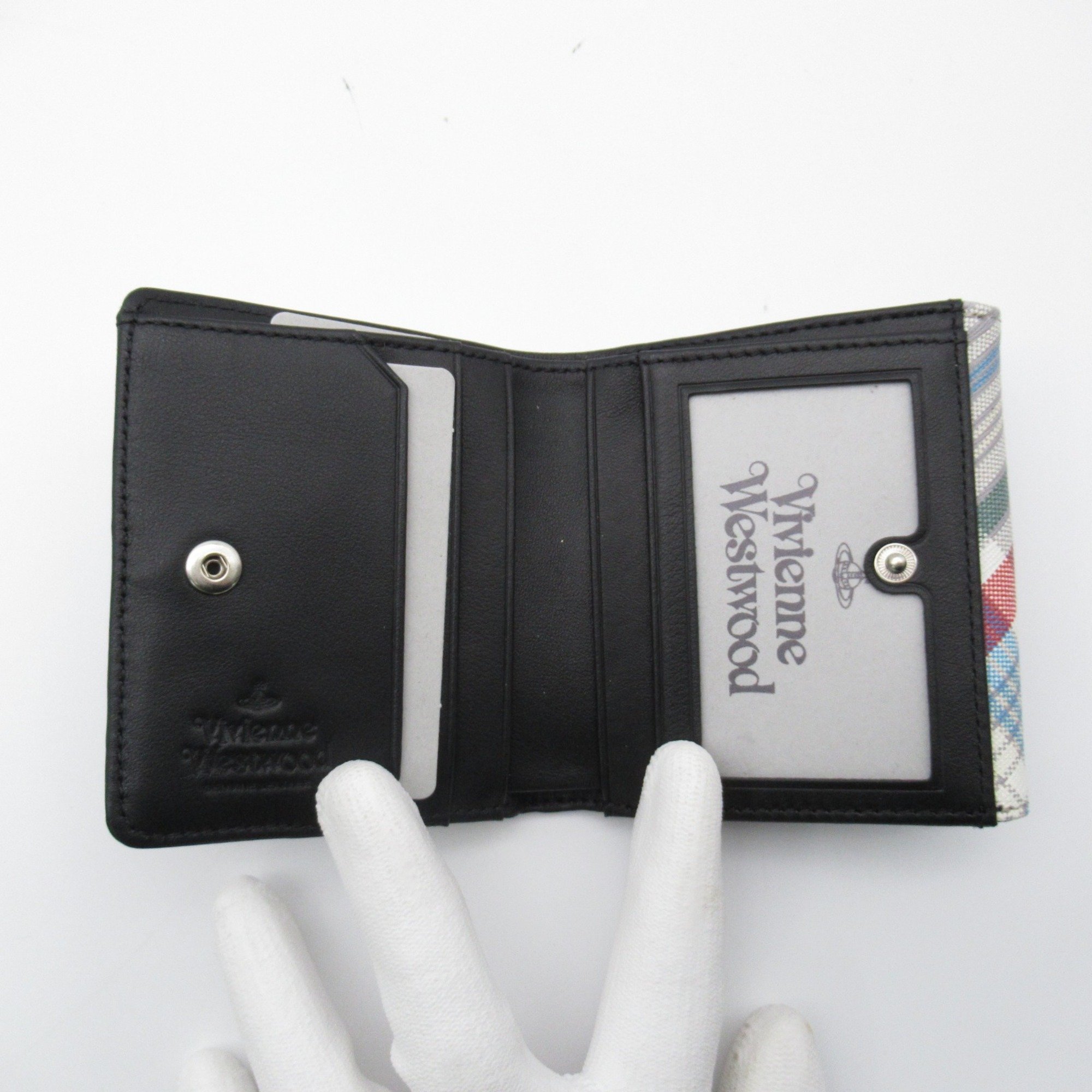 Vivienne Westwood wallet White madras check Safiano leather Saffiano print 51150003UL0057O101