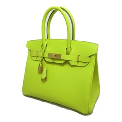 HERMES Birkin 30 Lime handbag Yellow Lime Epsom leather