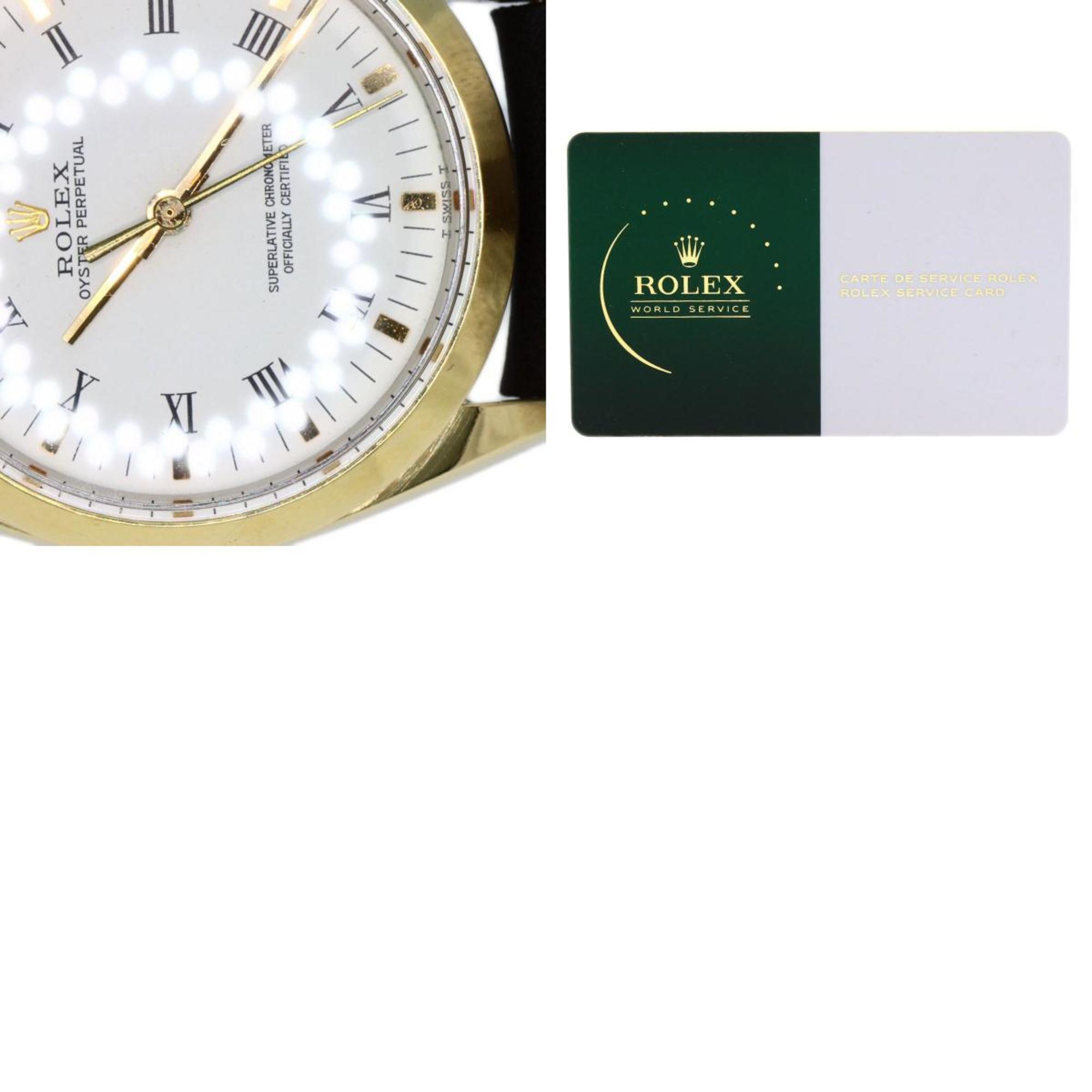 Rolex 1024 5 Oyster Perpetual Center Rome Manufacturer Computo 2024.1 Watch Stainless Steel Leather Men's ROLEX