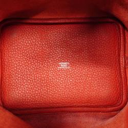 Hermes Handbag Picotan Lock PM □P Engraved Taurillon Clemence Rouge Cazac Ladies