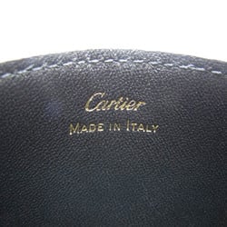 Cartier DOUBLE C DE CARTIER L3001888 Leather Card Case Black