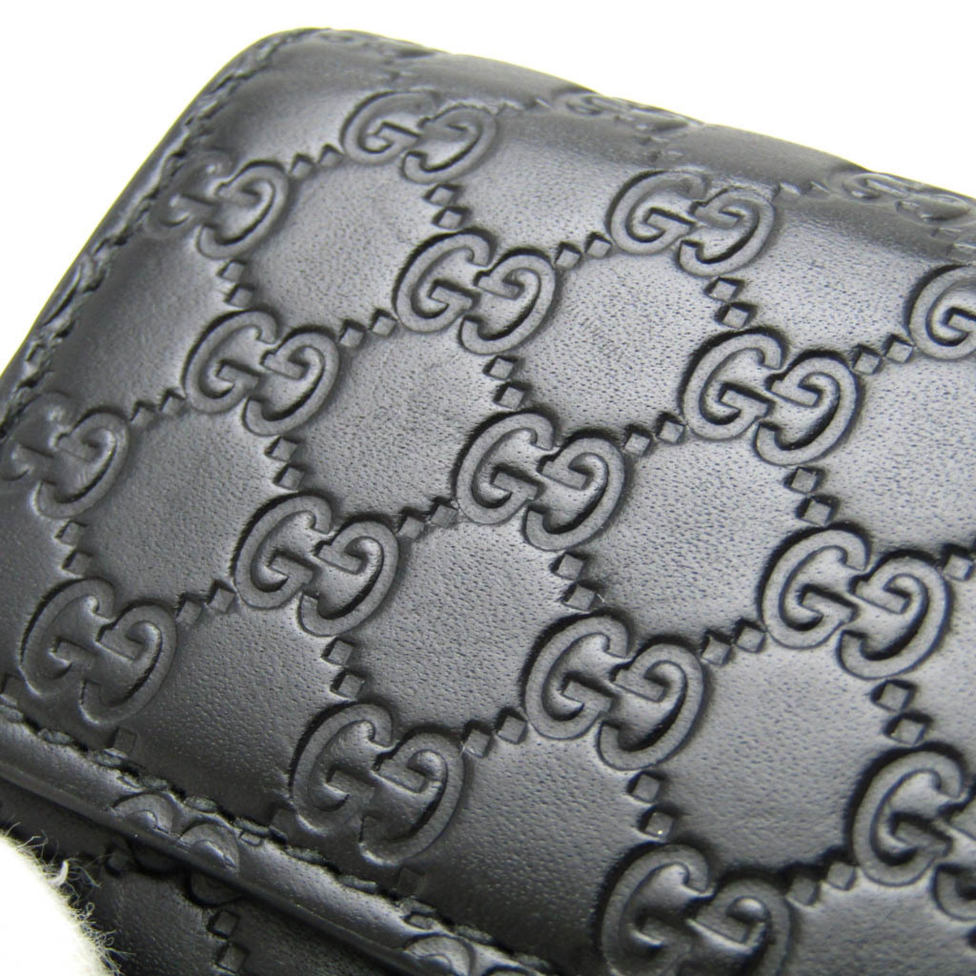 Gucci MicroGuccissima 150402 Women,Men Leather Key Case Black