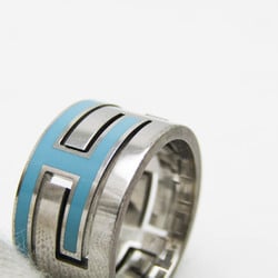 Hermes Move H Silver 925 Band Ring Blue,Silver