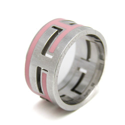Hermes Move H Silver 925 Band Ring Pink,Silver
