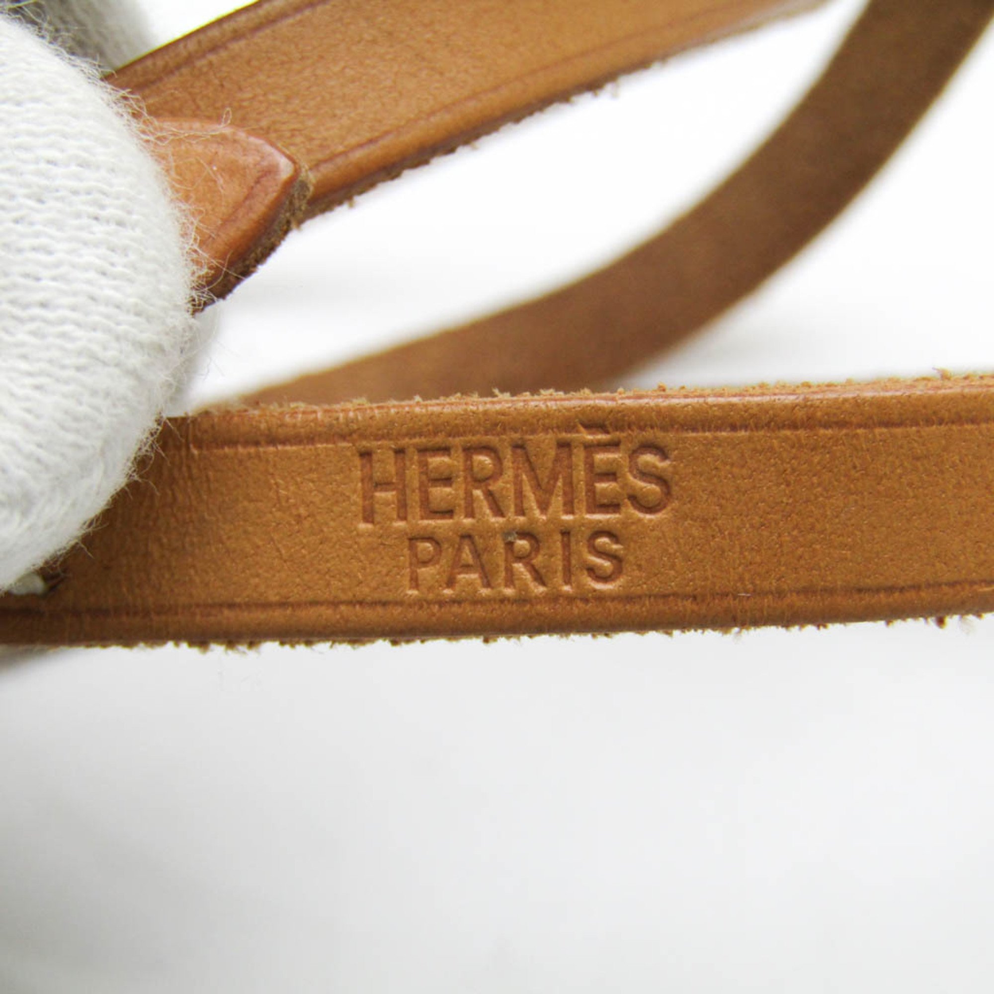 Hermes Hapi Choker Leather,Metal Bangle Black,Silver