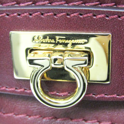 Salvatore Ferragamo Gancini AB-21 C464 Women's Leather Handbag,Shoulder Bag Bordeaux