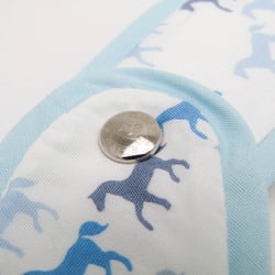 Hermes Cotton Others Blue,White Baby bib with horse pattern