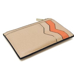 Valextra Coin Case SGNL0009028LOCCP99 Leather Card Case Beige Pink,Orange