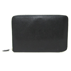 Hermes Azap Combine Men,Women Epsom Leather Long Wallet (bi-fold) Black