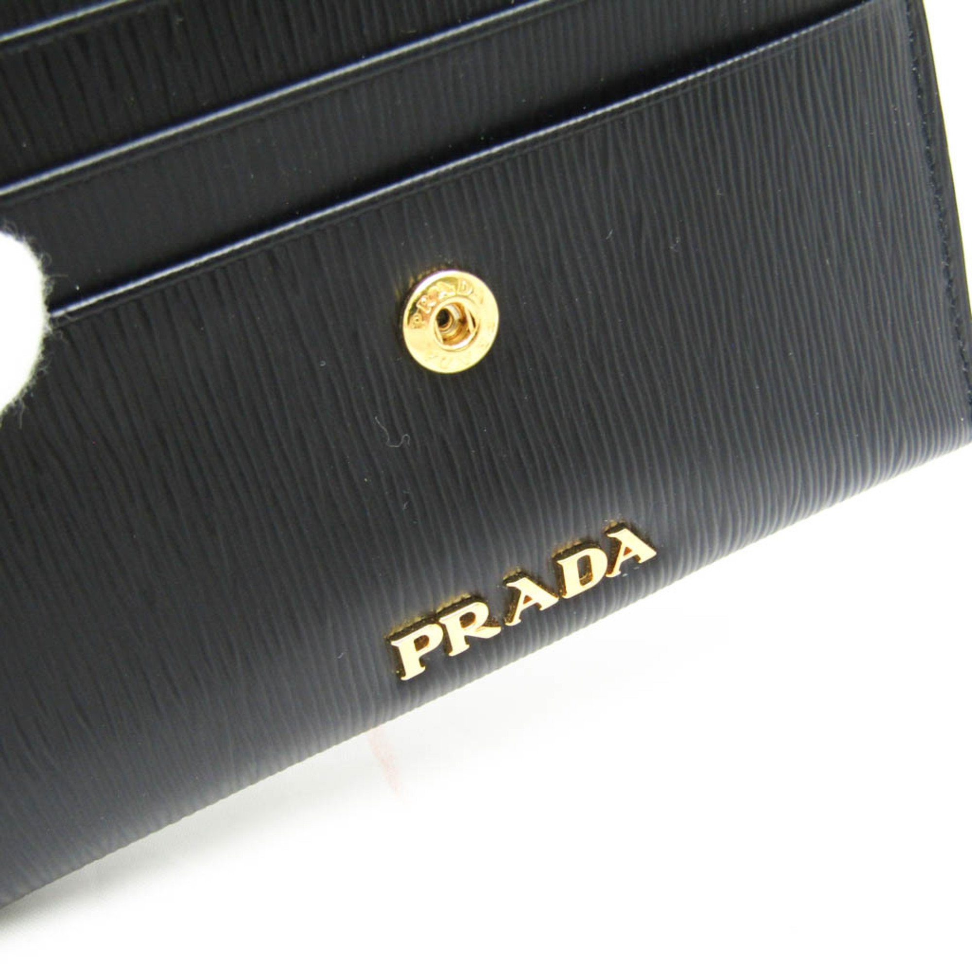 Prada 1MC026 Leather Card Case Black
