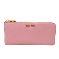 Miu Miu MADRAS 5M1183 Women's Leather Long Wallet (bi-fold) Pink