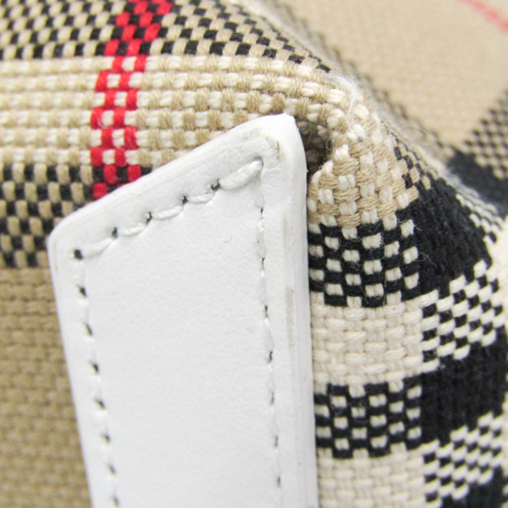 Burberry Mini London 80723481 Women's Canvas,Leather Handbag,Shoulder Bag Beige,Black,Red Color,White