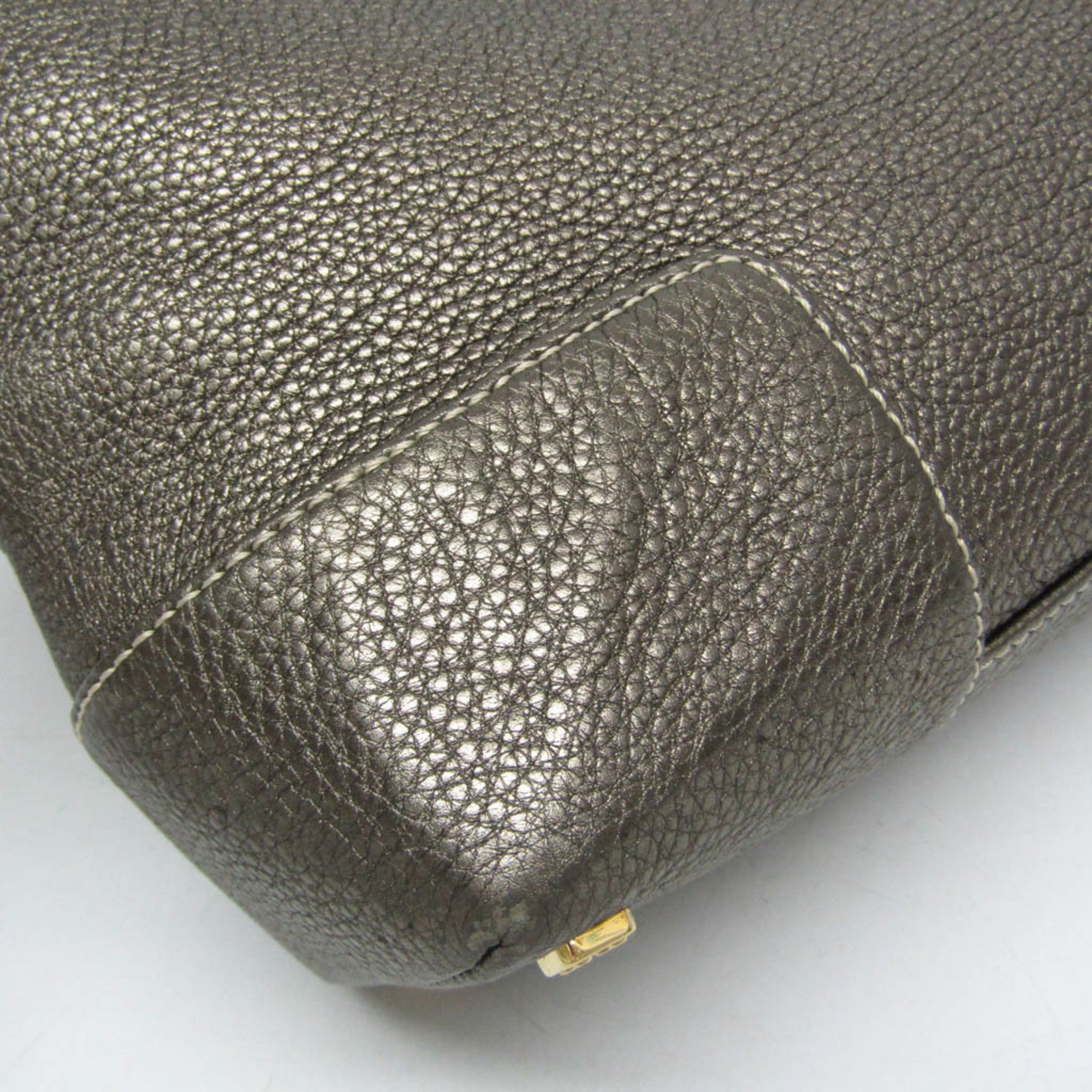 Loewe Anagram Women's Leather Handbag Metallic Gray