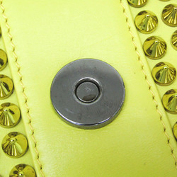 Christian Louboutin Sweet Charity Women's Leather Studded Shoulder Bag Dark Yellow