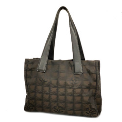 Chanel Tote Bag New Travel Nylon Black Brown Women's