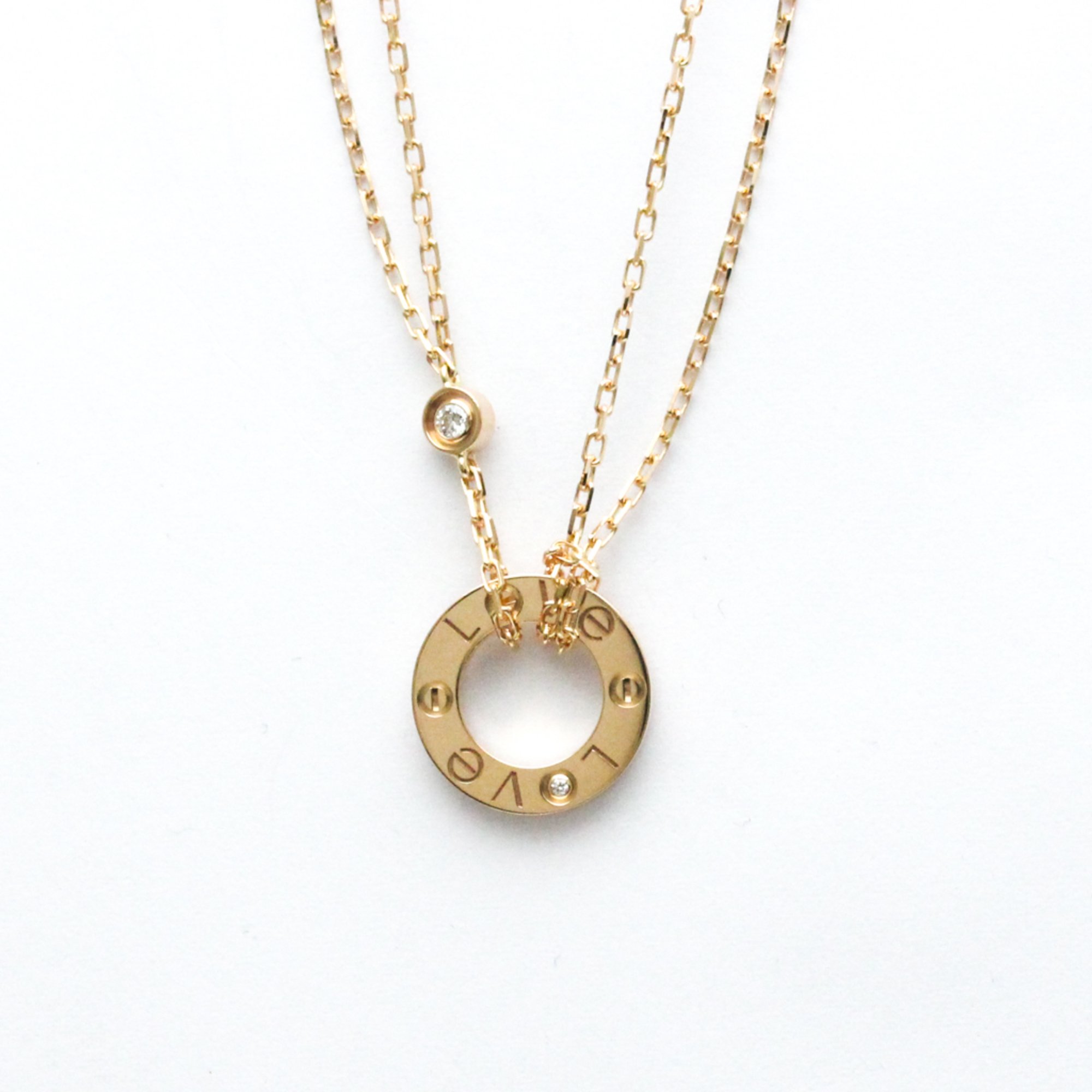 Cartier Love Circle Necklace B7224509 Pink Gold (18K) Diamond Men,Women Fashion Pendant Necklace Carat/0.03 (Pink Gold)