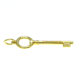 Tiffany Oval Key Charm Yellow Gold (18K) No Stone Women's Fashion Pendant Necklace (Gold)