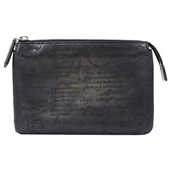 Berluti Bag Men's Brand Clutch Second Tercio Calligraphy Leather Black