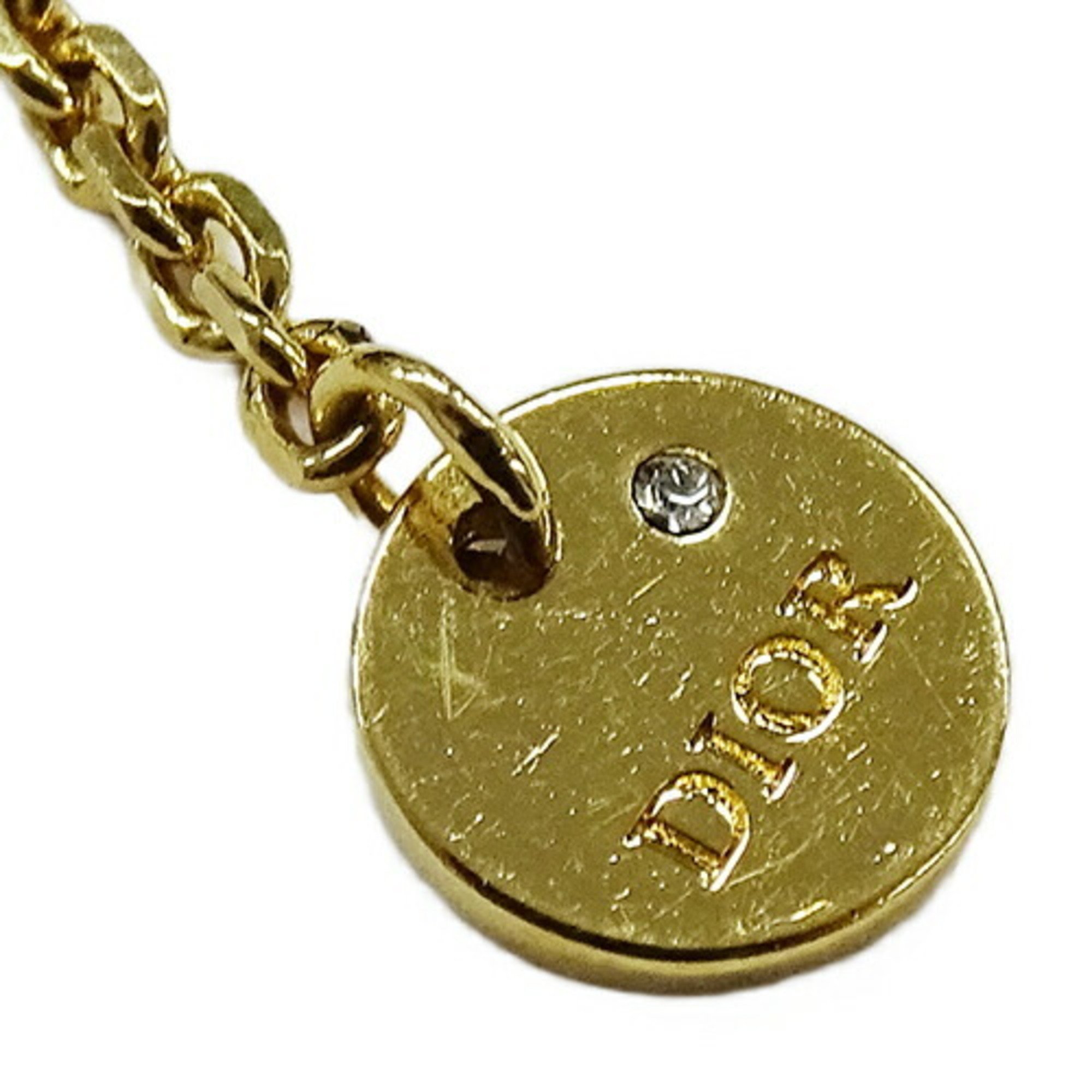 Christian Dior Dior Necklace Women's Brand Metal Crystal Petit CD Double Gold Star Logo N1155PMTCY_D301