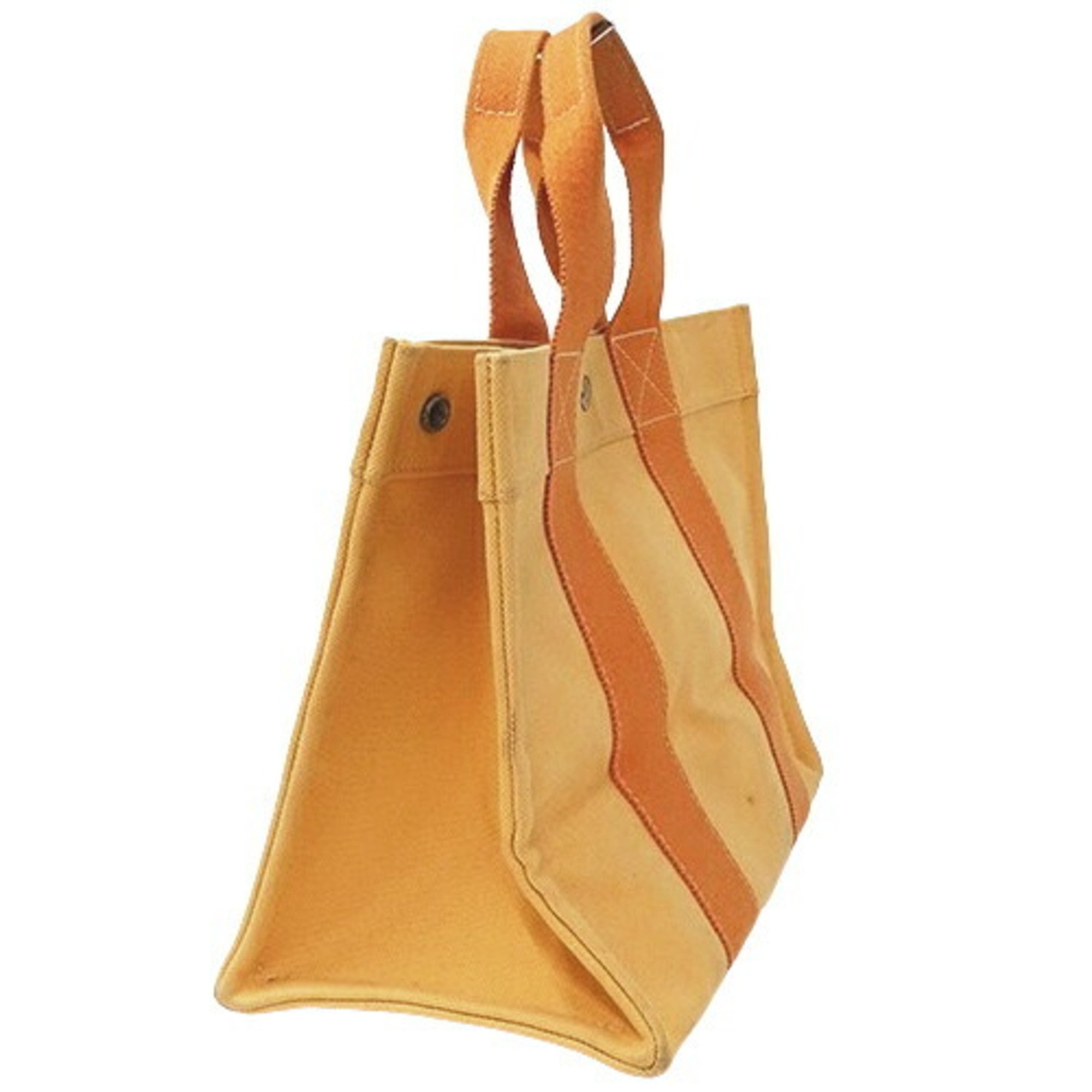 HERMES Bag Ladies Brand Tote Handbag Coquiage PM Canvas Orange