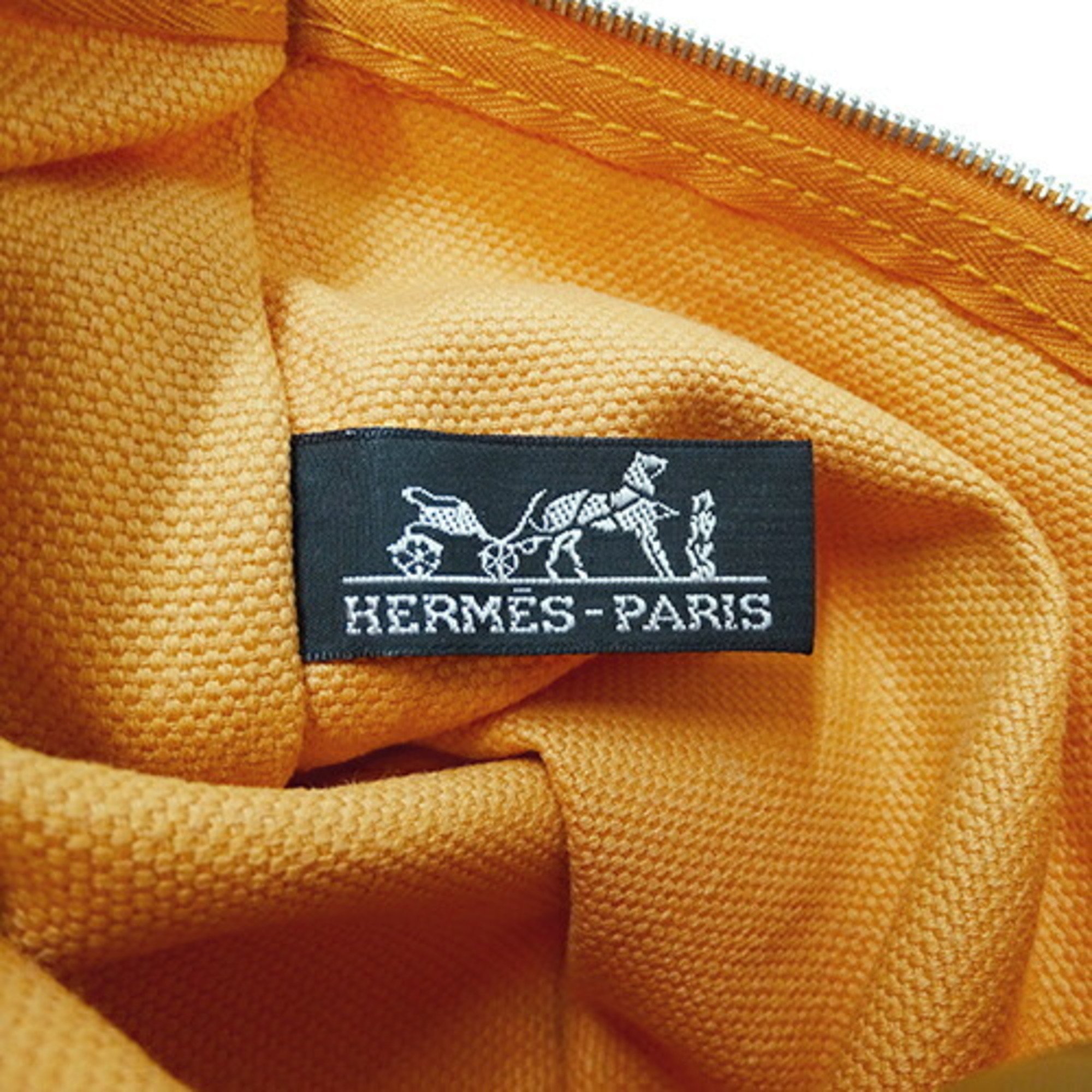 HERMES Bag Ladies Brand Tote Handbag Coquiage PM Canvas Orange
