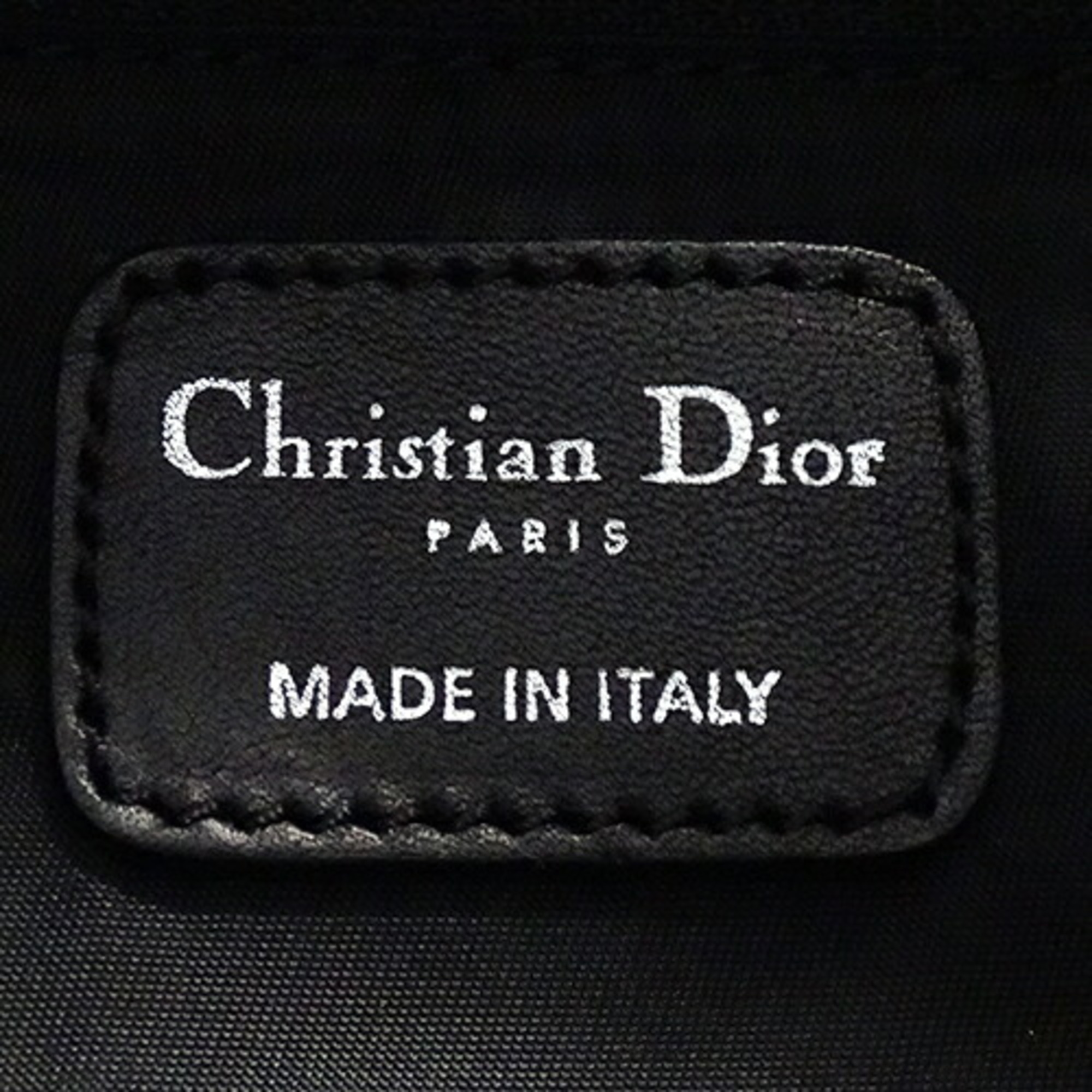 Christian Dior Dior Bag Ladies Brand Handbag Nylon Leather Cannage Black Silver Hardware