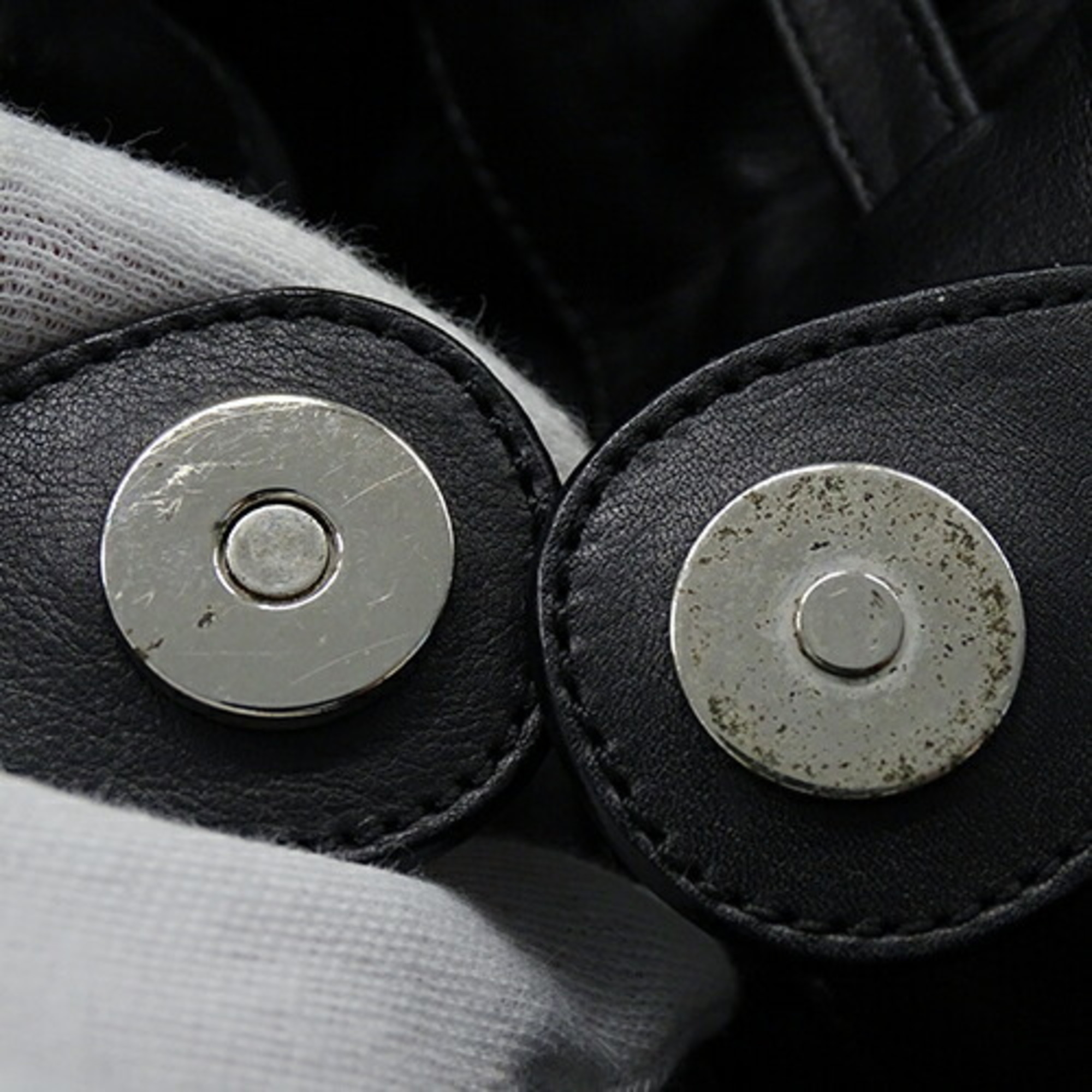 Christian Dior Dior Bag Ladies Brand Handbag Nylon Leather Cannage Black Silver Hardware