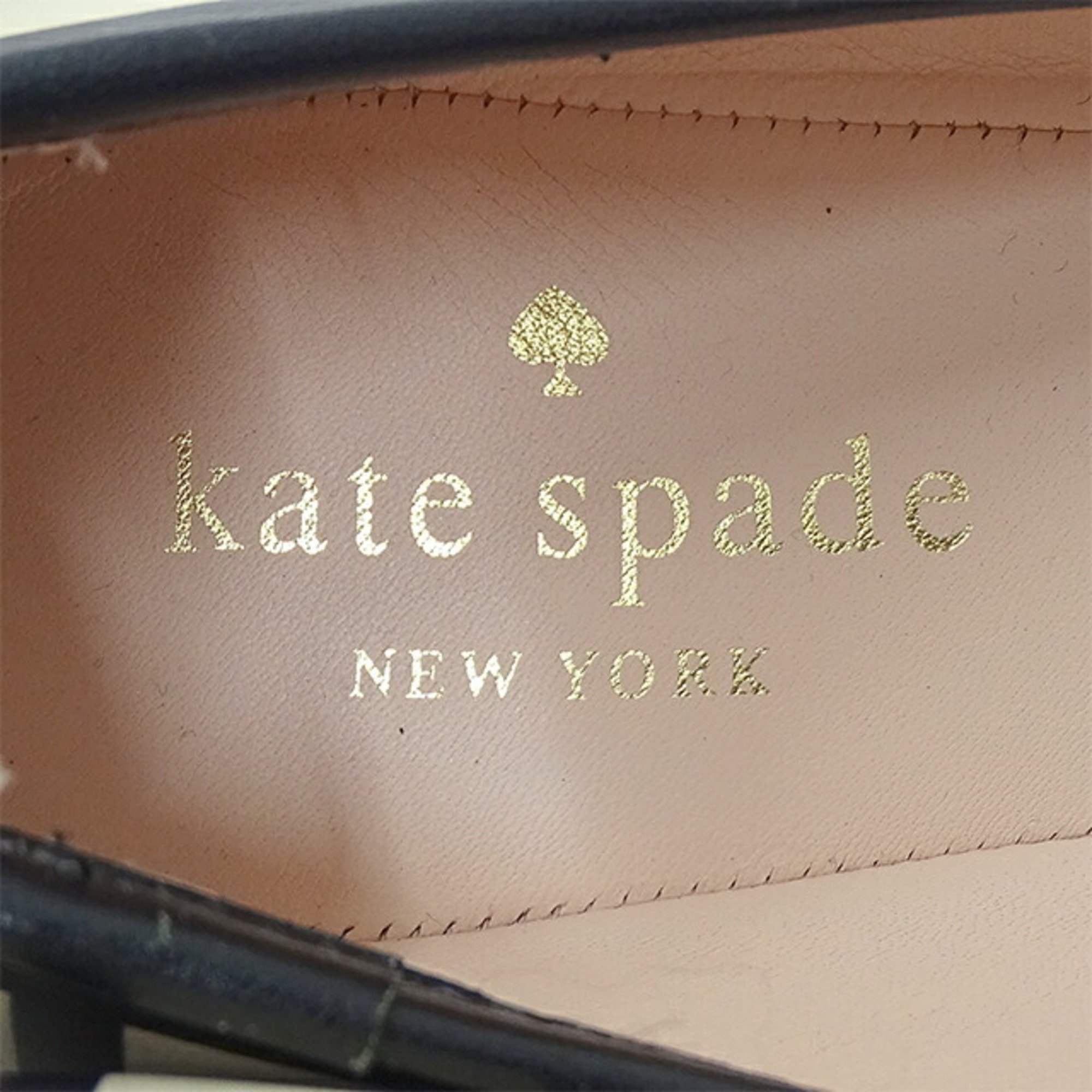 Kate Spade New York Pumps Women's Brand Leather Ballet Shoes White Black Plaid Flat