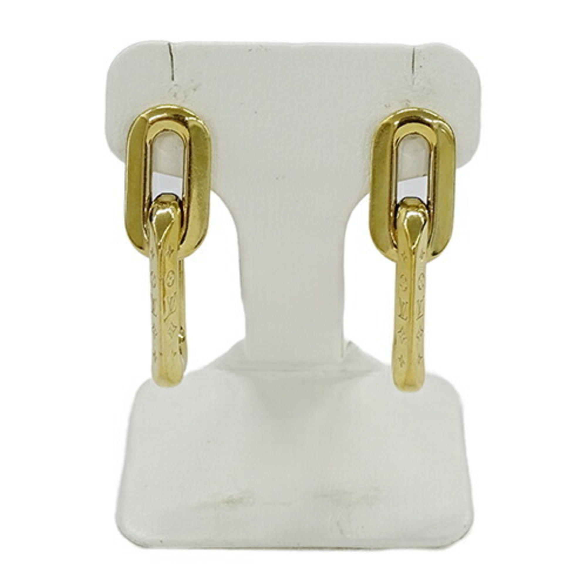 LOUIS VUITTON Earrings Women's Brand Boukdreuil Double 2 Maillon PM Gold MP2990 DP1201 For Both Ears