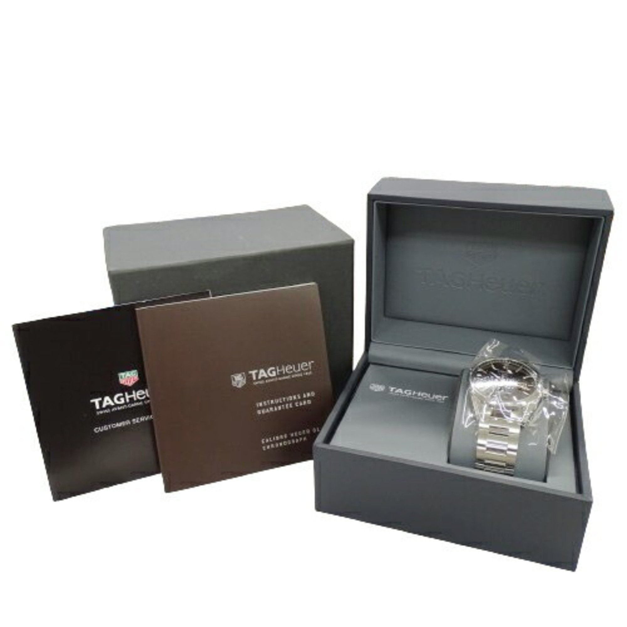 TAG Heuer Carrera WBN2013 BA0640 Watch Men's Brand Caliber 5 Day Date Automatic Winding AT Stainless Steel SS Silver Black Back Skew Polished