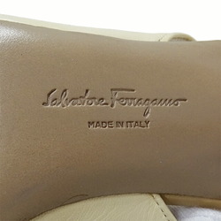 Salvatore Ferragamo Ferragamo Pumps Women's Brand Double Gancini Leather Back Strap Beige Ivory