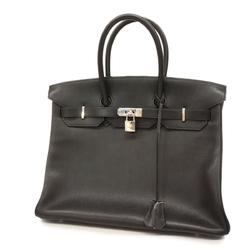 Hermes Handbag Birkin 35 □J Engraved Vacheriege Black Ladies