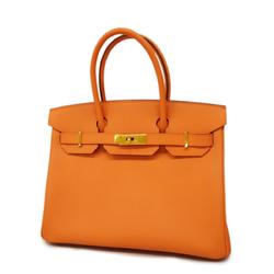 Hermes handbag Birkin 30 □Q stamped Veau Epsom leather mango ladies