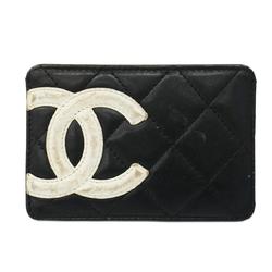 Chanel Business Card Holder/Card Case Cambon Lambskin Black Ladies