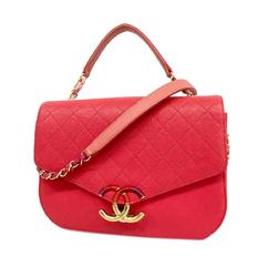 Chanel handbag, Matelasse, chain shoulder, caviar skin, pink, champagne, ladies