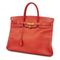 Hermes Handbag Birkin 40 □C engraved Ardennes Rouge Vif Ladies