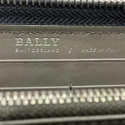 Bally Barry Leather Navy Round Zipper Long Wallet Men's Women's