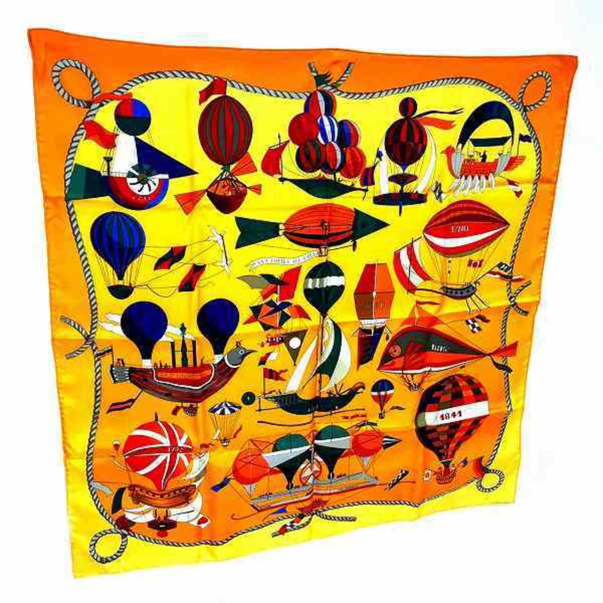 Hermes Carre 90 Madness of the Sky Brand Accessories Muffler/Scarf Women's