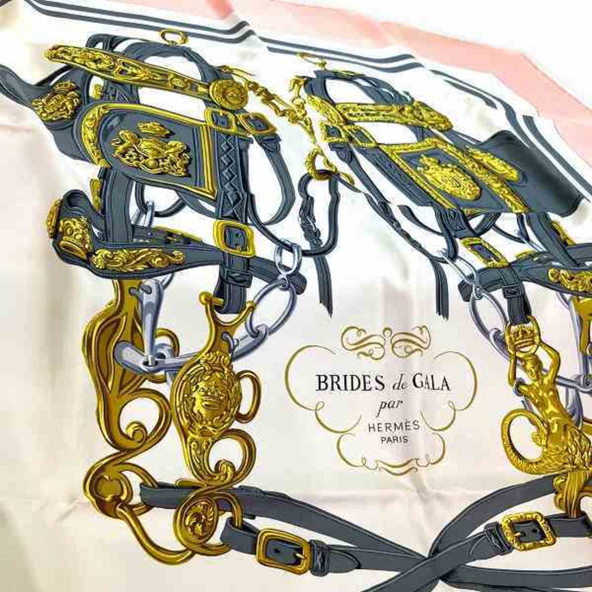 Hermes Carre 90 Ceremony Bridle Brand Accessories Muffler/Scarf Women's