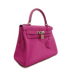Hermes Handbag Kelly 28 C Stamped Togo Rose Purple Ladies