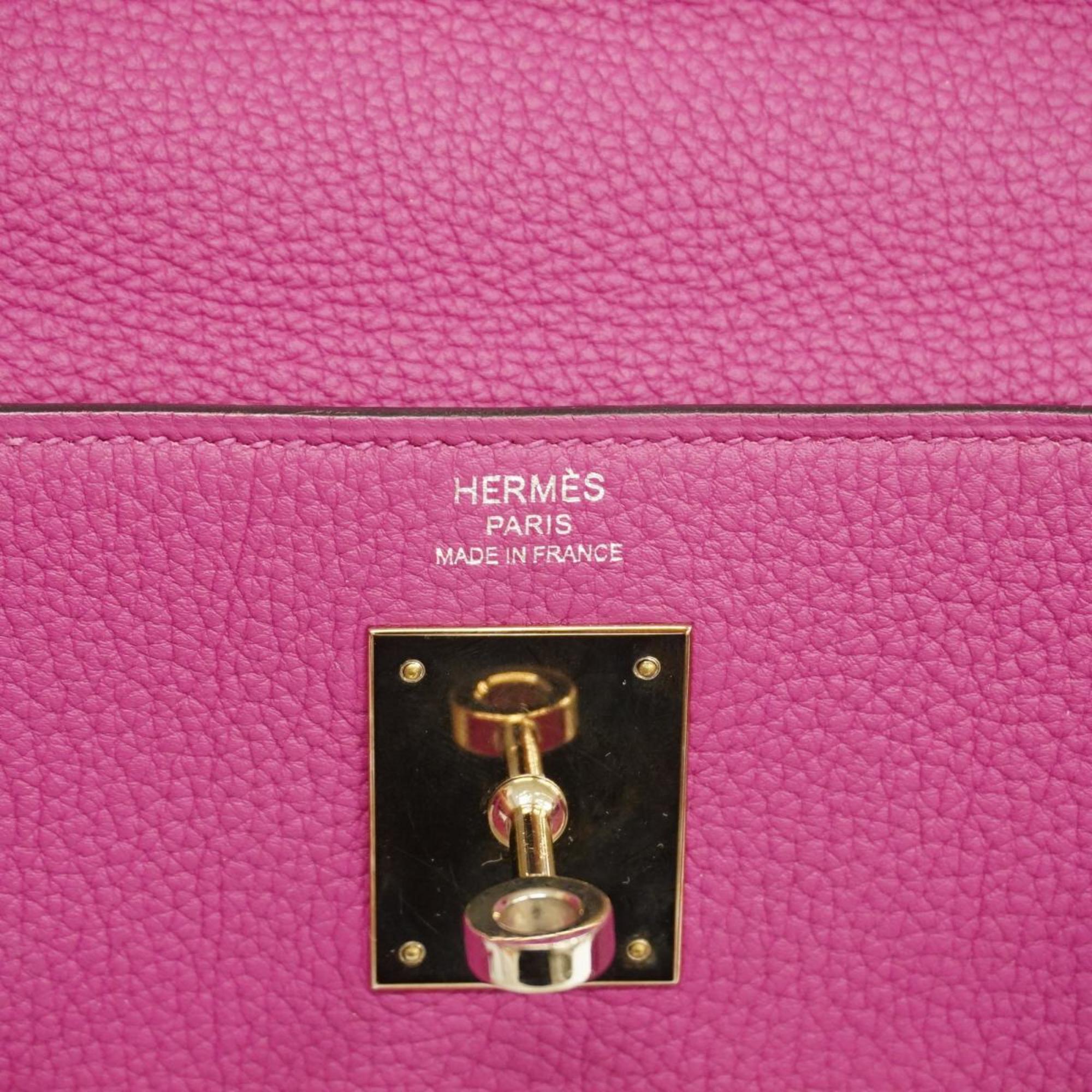 Hermes Handbag Kelly 28 C Stamped Togo Rose Purple Ladies