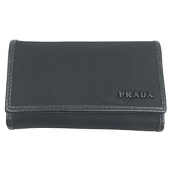 PRADA 6-ring 2PG222 nylon key case, black, Prada