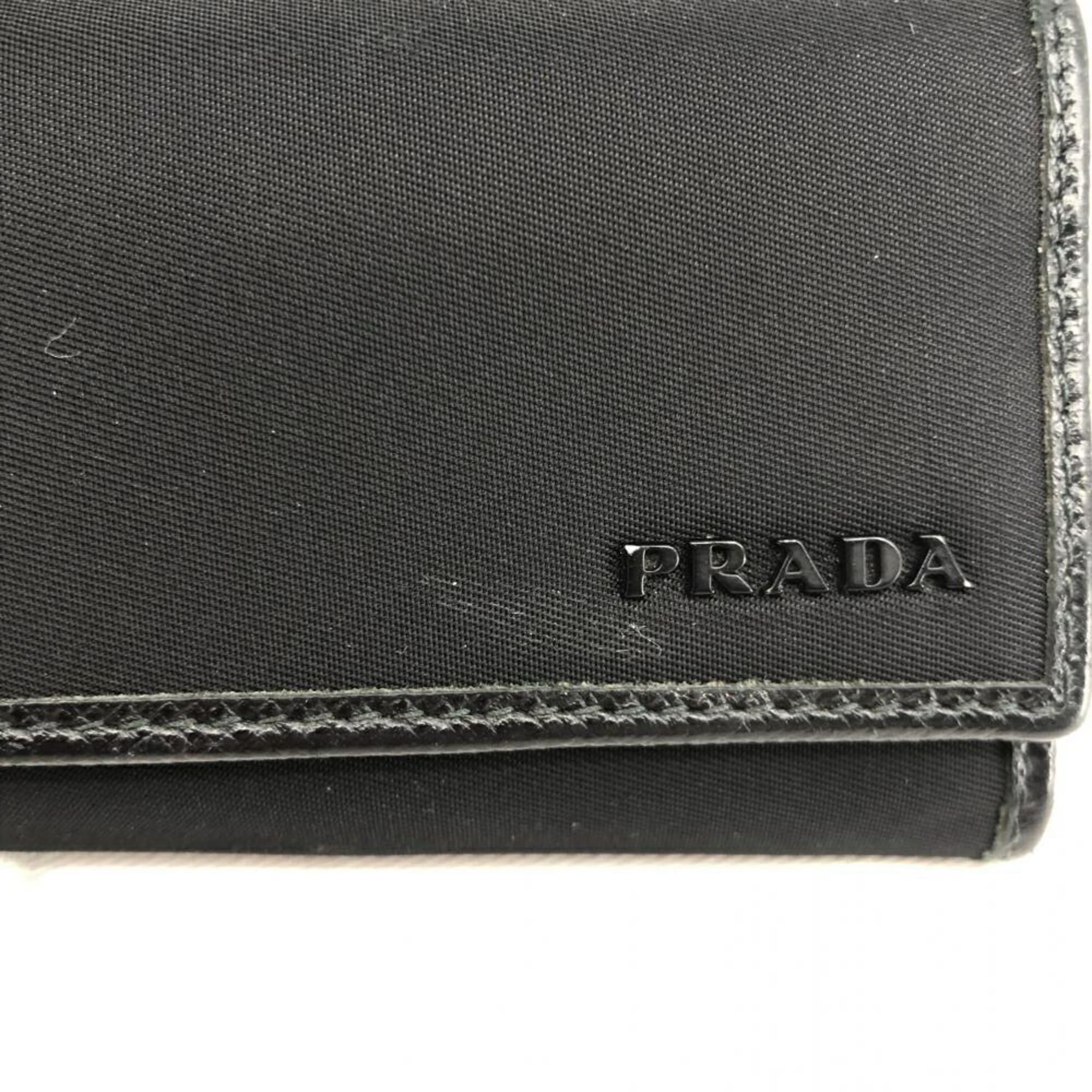 PRADA 6-ring 2PG222 nylon key case, black, Prada